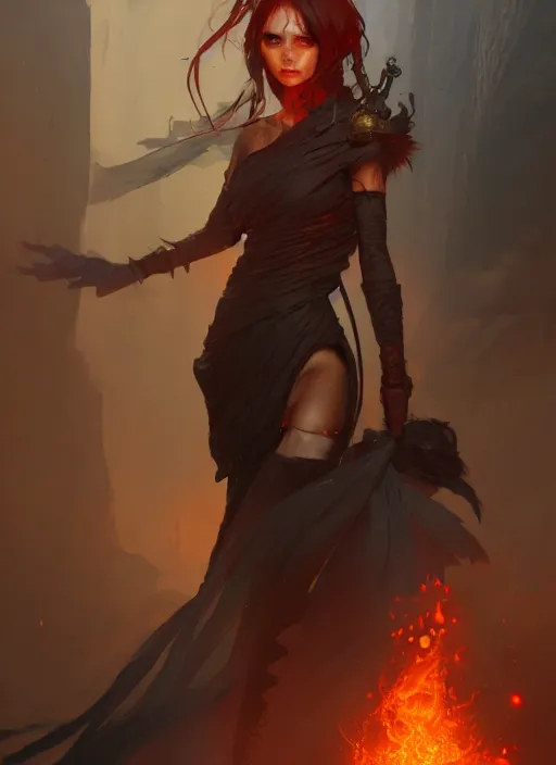 Prompt: character concept art of a dystopian fire sorceress, key visual, realistic shaded perfect face, fine details, dystopian environment and background, by stanley artgerm lau, wlop, rossdraws, james jean, andrei riabovitchev, marc simonetti, and sakimichan, trending on artstation