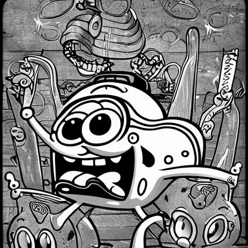 Prompt: spongebobpunk. hyperdetailed photorealism