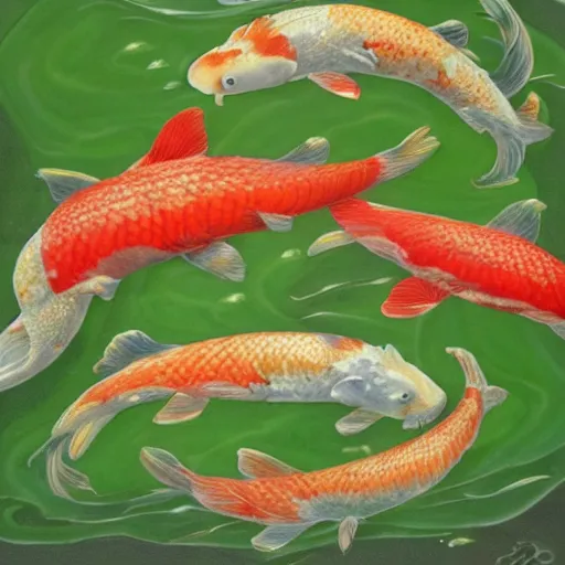 Prompt: koi fish detailed highly realistic