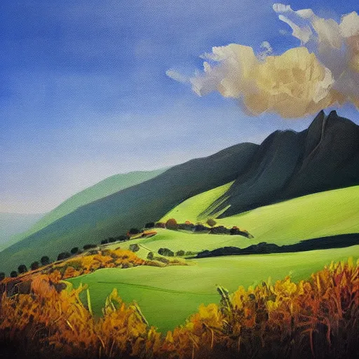 Prompt: beautiful painting of bishop hill by olaf means