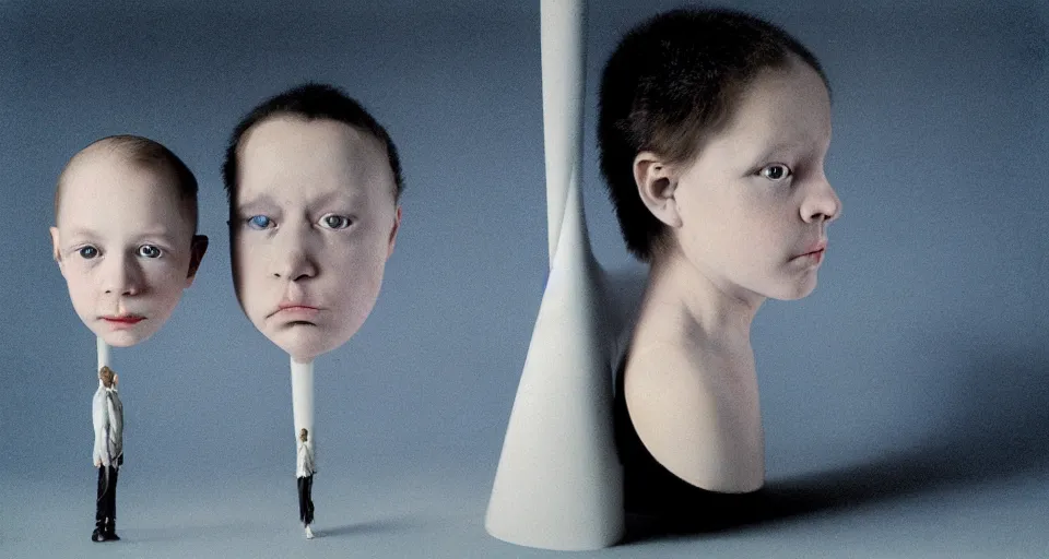 Image similar to the two complementary forces that make up all aspects and phenomena of life, by Gottfried Helnwein