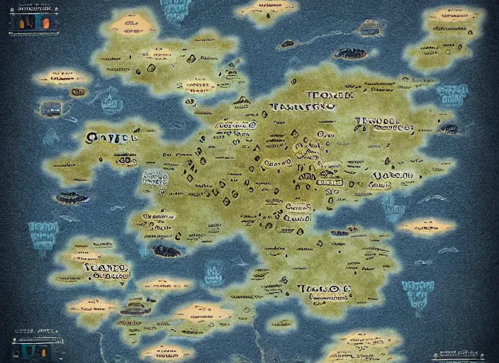 Image similar to dramatic map over game of thrones world