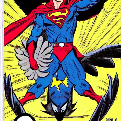 Image similar to comic book cover about superhero called'eagle man ', superhero with eagle mask and wings logo, issues 1, make like a real comic cover