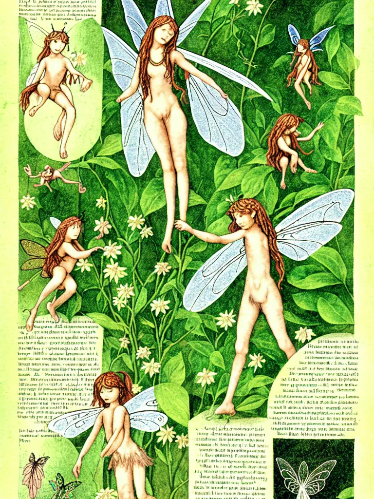 Prompt: a page from Encyclopedia of fairies,