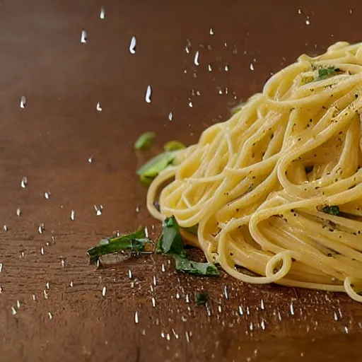 Prompt: it's raining pasta