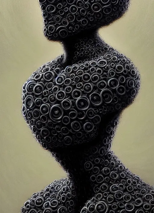 Prompt: an black suit with a flowery shrub growing out of the neck hole instead of a head, intricate, highly detailed, concept art, hyperrealistic, oil painting by greg staples, 8 k