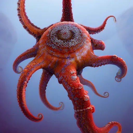 Prompt: hyperrealistic mixed media image of a cephalopod with proportional human hands, stunning 3 d render inspired art by greg rutkowski and xiang duan and thomas eakes, perfect symmetry, realistic, highly detailed attributes and atmosphere, dim volumetric cinematic lighting, 8 k octane extremely hyper - detailed render, post - processing, masterpiece,