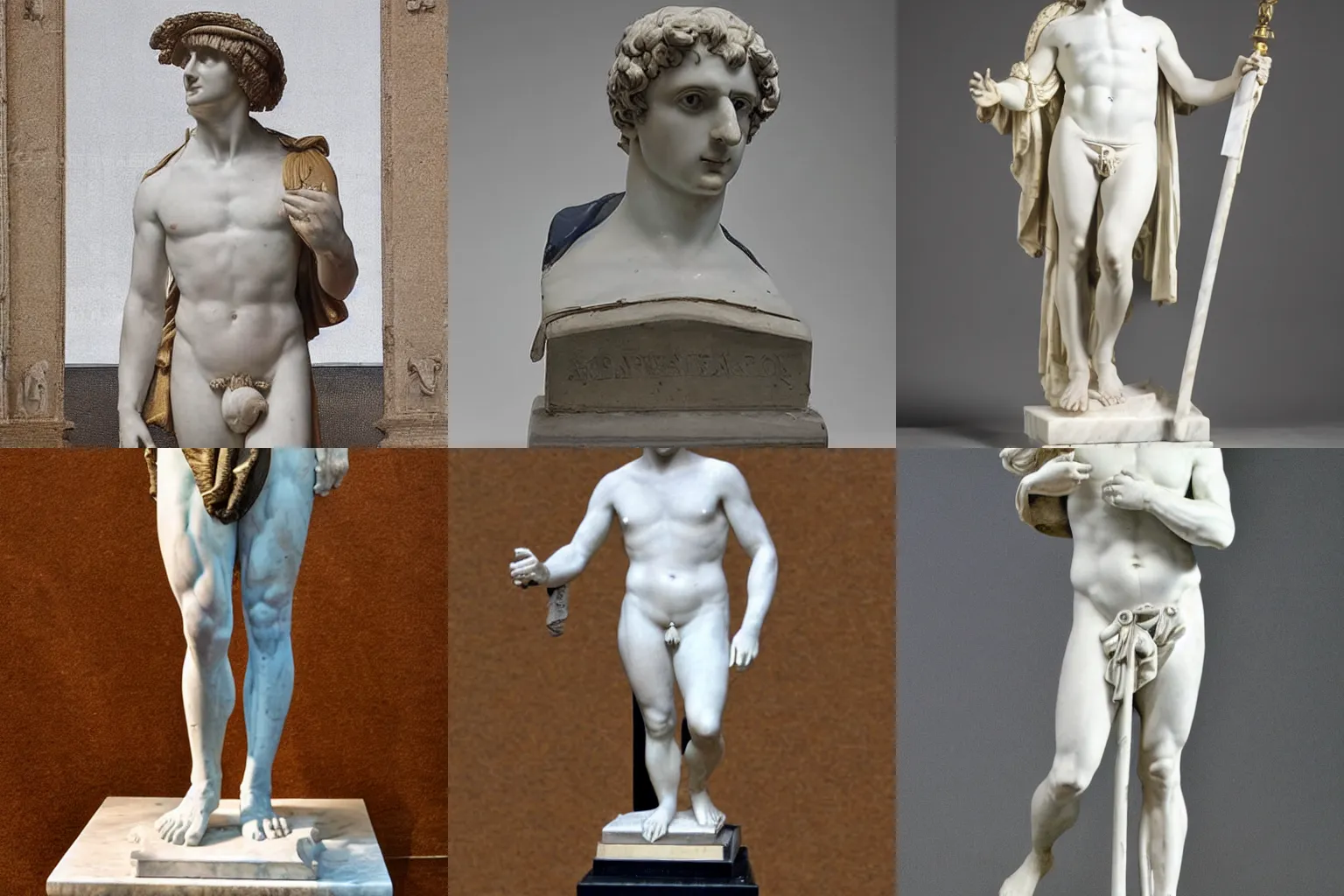 Prompt: napoleon bonaparte as a greek antiquity marble statue