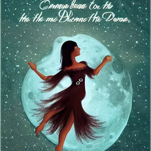 Image similar to brunette of the color of cinnamon and the dark moon dances like the wind in the belly of the night