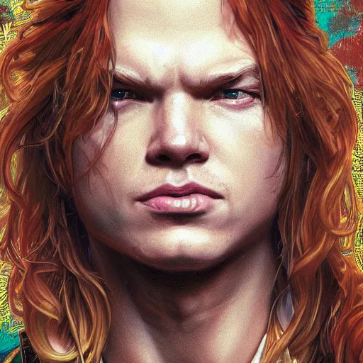 Image similar to young axl rose portrait guns n roses, intricate, highly detailed, digital painting, artstation, concept art, smooth, sharp focus, illustration, unreal engine 5, 8 k, art by artgerm and greg rutkowski and alphonse mucha