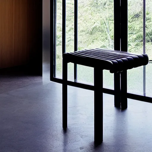 Prompt: the mandarinella stool by tadao ando