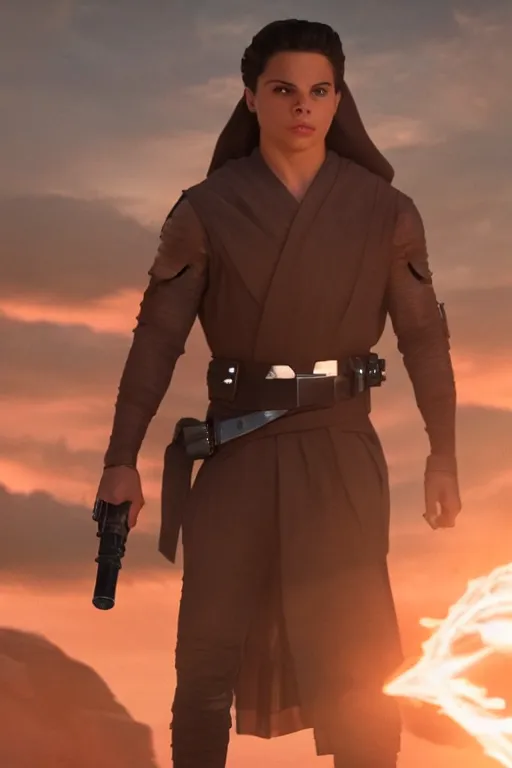 Image similar to jake t. austin as a sith in star wars the rise of skywalker, 3 5 mm photography, highly detailed, cinematic lighting, standing pose, holding lightsaber 4 k