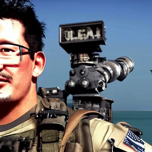 Image similar to markiplier as a us navy seal, cinematic lighting, photorealistic