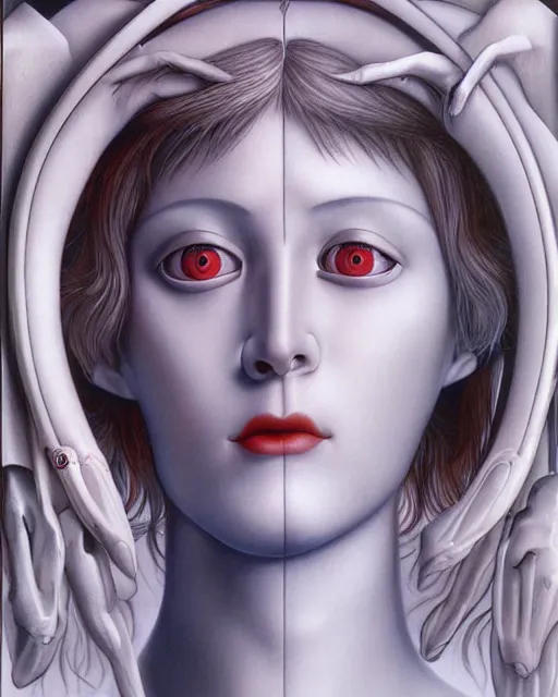 Image similar to rei ayanami by evelyn de morgan, by hr giger, hd, hyper detailed, 4 k