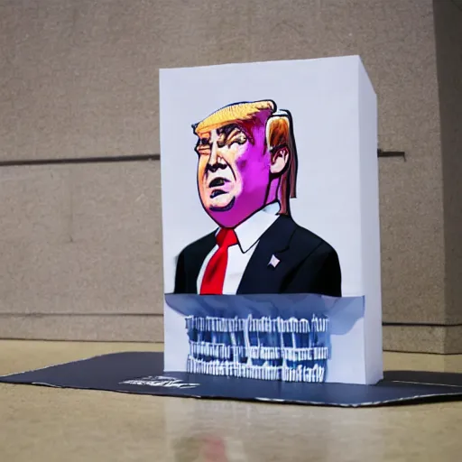 Image similar to pop-up art of Trump wearing diapers