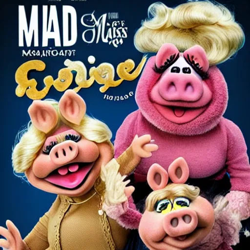 Image similar to mad magazine cover photo portrait caricature miss piggy muppets