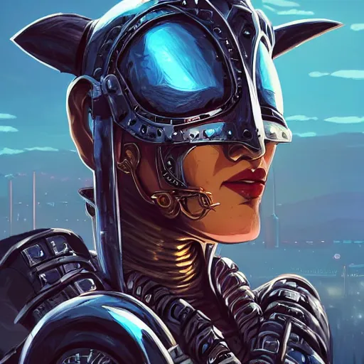 Image similar to cyberpunk viking helmet mask warrior goddess robot ninja fantasy, art gta 5 cover, official fanart behance hd artstation by jesper ejsing, by rhads, makoto shinkai and lois van baarle, ilya kuvshinov, ossdraws