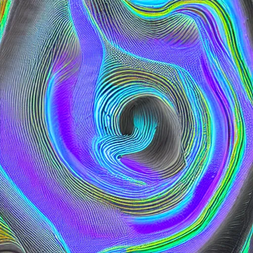 Image similar to a CFD Simulation of a spaceshuttle, Colourful, Multiphase flow