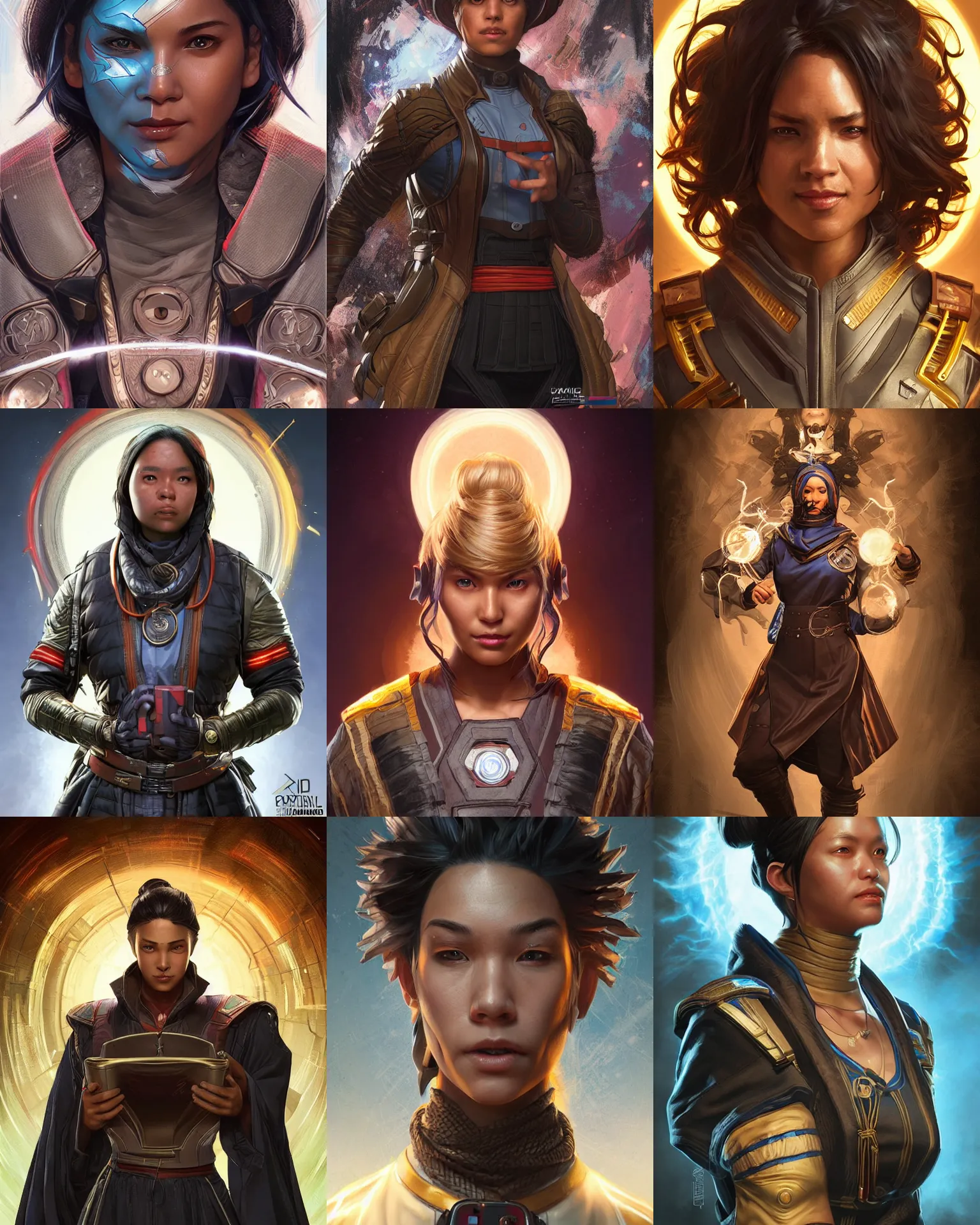 Prompt: Mystic Arts as an Apex Legends character digital illustration portrait design by, Mark Brooks and Brad Kunkle detailed, gorgeous lighting, wide angle dynamic portrait