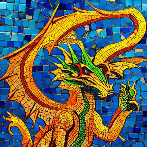Image similar to mosaic dragon by dr. surrealism
