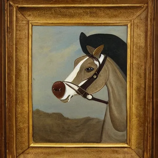 Prompt: a roccoco painting of a horse smoking a pipe