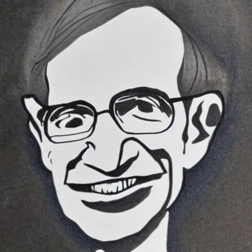 Image similar to Cave painting of Stephen Hawking