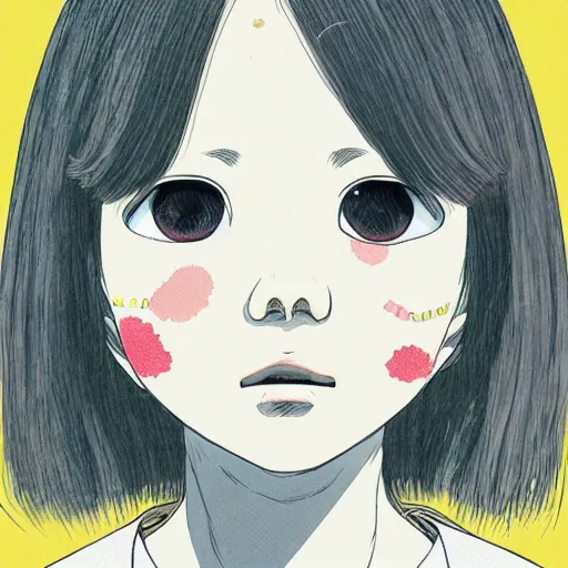 Image similar to a portrait of a girl by inio asano, aya takano color style