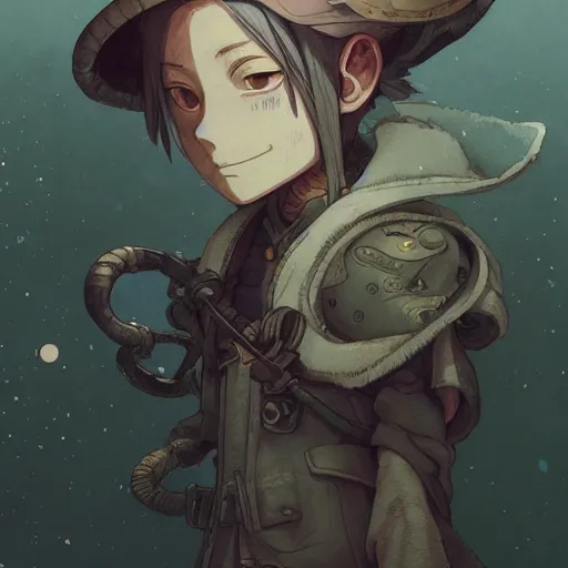 Image similar to a detailed portrait of a made in abyss character, by victo ngai and demizu posuka, digital art, realistic painting, very detailed, fantasy, dnd, character design, trending on artstation