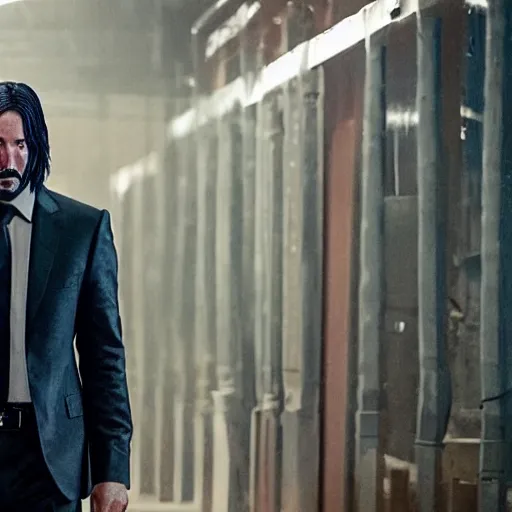 Prompt: Johnny Silverhand In the movie John Wick