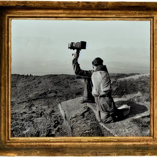 Prompt: a portrait of a character in a scenic environment by Robert Capa