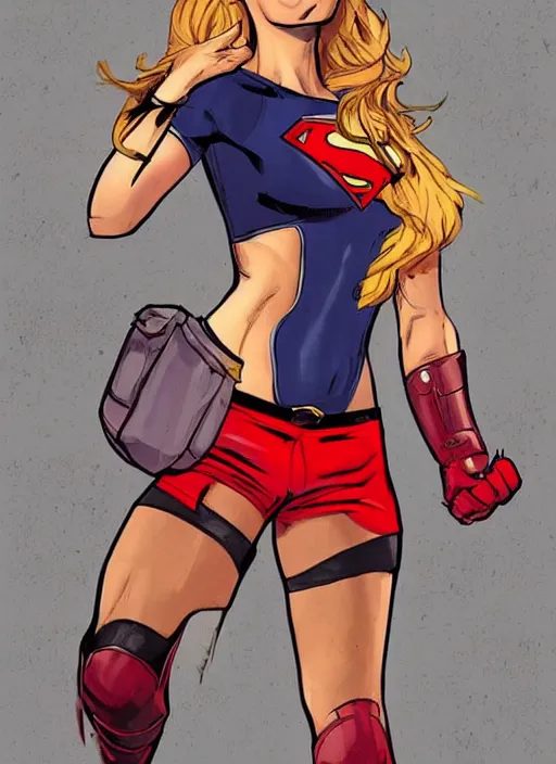 Image similar to beautiful female super hero in short shorts by cory walker