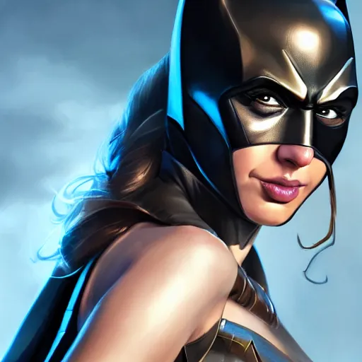 Prompt: a close up face of gal gadot as batgirl, by Stanley Artgerm Lau, WLOP, Rossdraws, James Jean, Andrei Riabovitchev, Marc Simonetti, Yoshitaka Amano, ArtStation, CGSociety, Full body shot