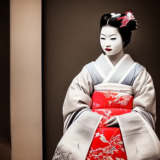 Prompt: photography of geisha with no kimono
