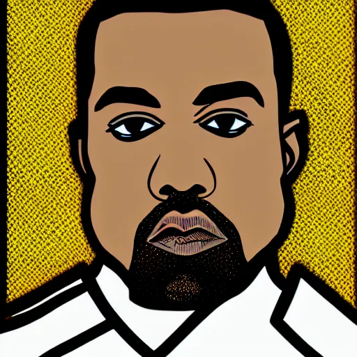 Image similar to sharp Kanye West by Roy Lichtenstein