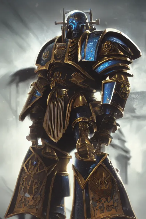 Image similar to armor portrait heros warhammer 4 0 k horus heresy fanart - the primarchs emperor by johannes helgeson animated with vfx concept artist & illustrator global illumination ray tracing hdr fanart arstation zbrush central hardmesh 8 k octane renderer comics stylized