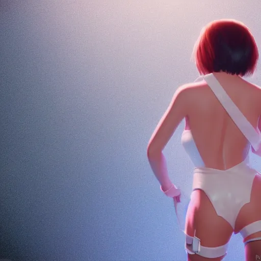 Image similar to detailed film still of mary winstead wearing a playboy bunny outfit, 8 k, by greg rutkowski, artgerm, global illumination