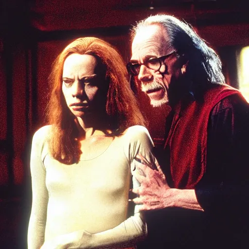 Image similar to a movie still oby john carpenter, by david cronenberg, heavy grain, technicolor, high definition, remastered, portrait, cinematic lightning, argentic, scratches, old, highly detailed, realistic, suspiria, witches, sorcerer, ballet!!!