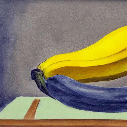 Image similar to a court painting of a banana sitting in court. s-150