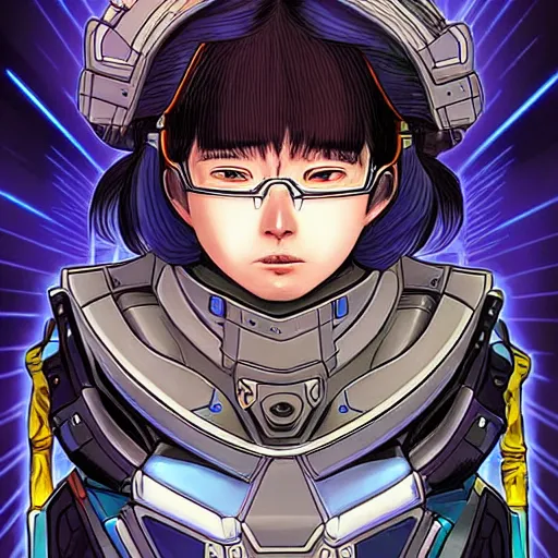 Image similar to A sorcerer wielding a futuristic blast cannon Apex Legends character digital illustration portrait gorgeous lighting, wide angle action dynamic portrait, art by Shintaro Kago-H 640