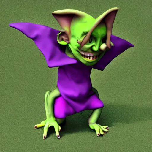 Image similar to poorly rendered 3 d adorable goblin