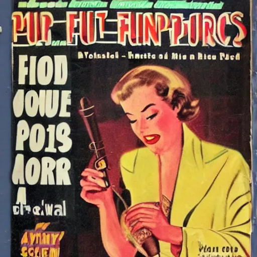 Prompt: 1950s Pulp Science Fiction Magazine Cover