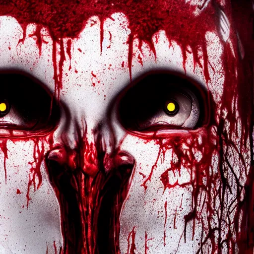 Prompt: creepy blood creature, 8 k movie, realistic photo