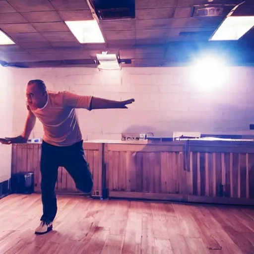 Prompt: photo of a 4 0 year old white man living thinking he's living the best life possible. he looks young for his age. he is at a dance club, it's as if he were in a music video. young woman can be seen dancing around him in a seductive manner.