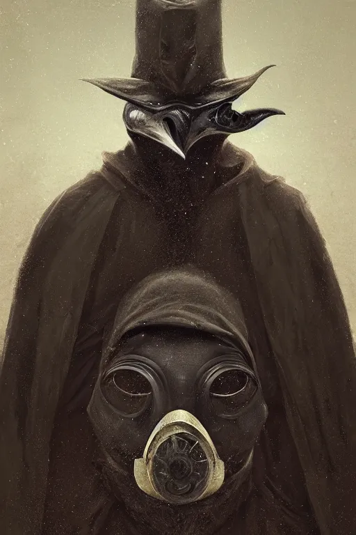 Prompt: A fancy portrait of a 1300's Plague Doctor with a beak mask by Greg Rutkowski, Sung Choi, Mitchell Mohrhauser, Maciej Kuciara, Johnson Ting, Maxim Verehin, Peter Konig, Bloodborne, 8k photorealistic, cinematic lighting, HD, high details, dramatic, dark atmosphere, trending on artstation