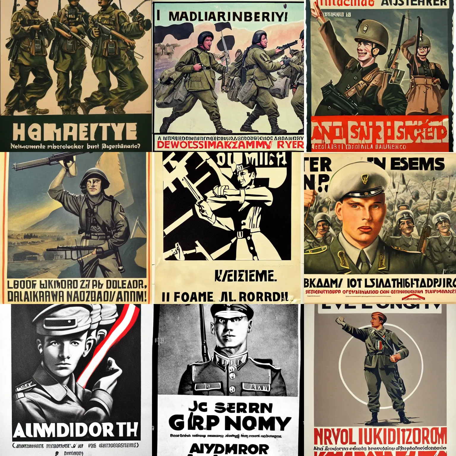Prompt: an army recruitment poster, german propaganda