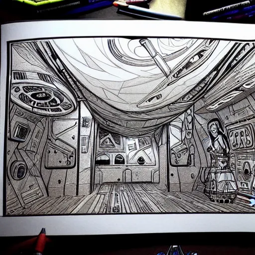 Image similar to highly detailed doodle art of scenes from star wars fanart, detailed and intricate environment