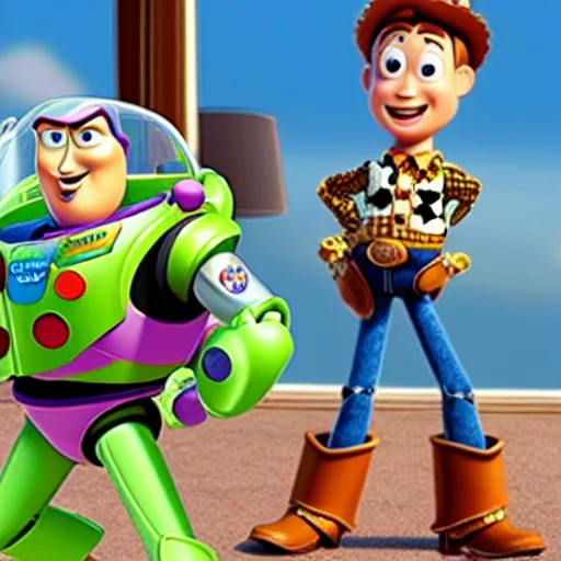 Image similar to if woody and buzz from toy story had a kid pixar animation hd