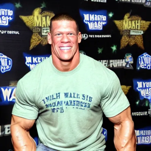 Image similar to jon cena at the make a wish foundation