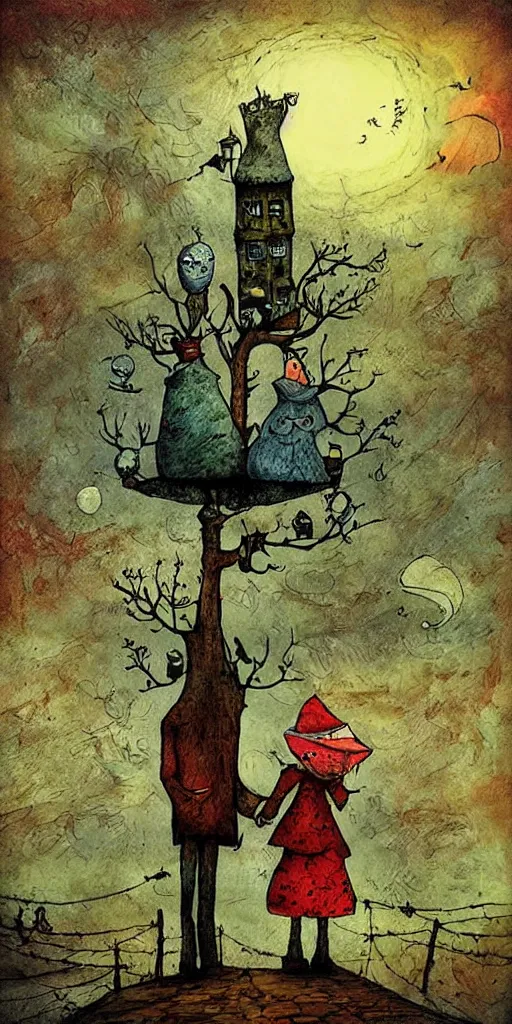 Prompt: a father's day scene by alexander jansson