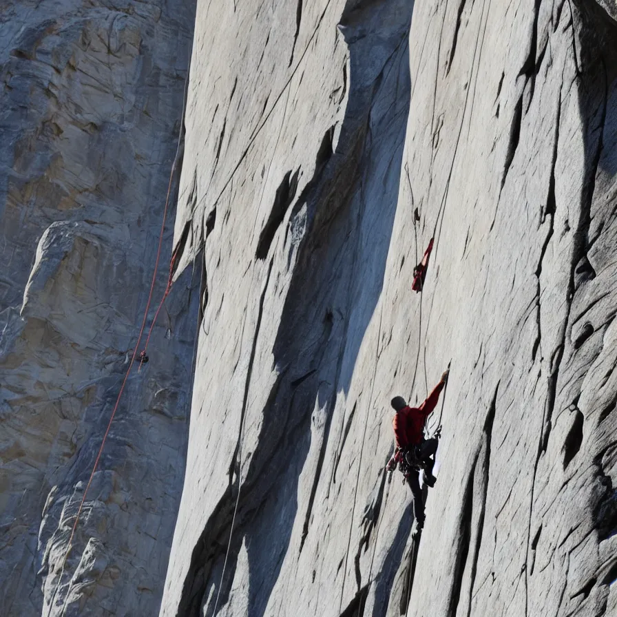 Prompt: voldemort climbs el capitan free solo